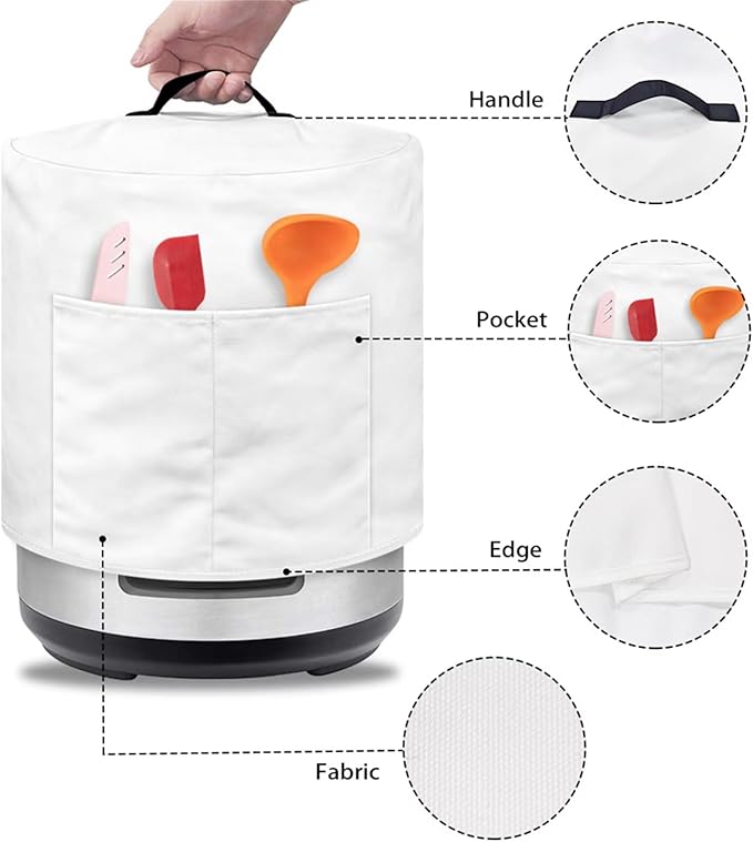 Air Fryer Cover Dust Cover, Machine Washable Appliance Covers for 6 Quart Air Fryer & Pressure Cooker Kitchen Appliance Accessories with Pockets, Butterfly Flower