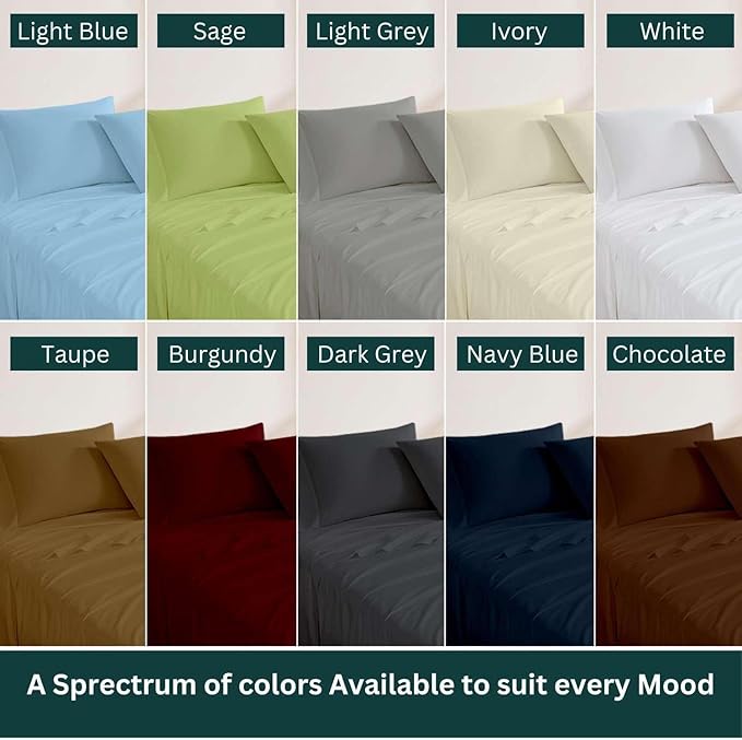 NON Sticky cotton Queen Size Sleeper Sofa Sheets, 4 Piece Egyptian Cotton Bed Sheet Set for Sofa Bed, 8" Deep Pocket for Pull Out Couch Mattress, 60" x 75", Chocolate Stripe, Soft & Breathable