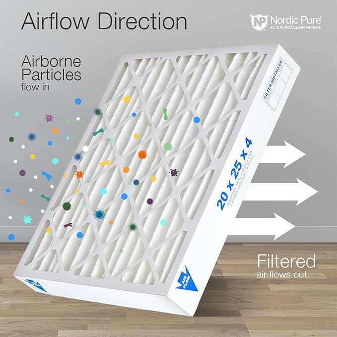 Nordic Pure 16x24x4 (Actual Size: 15 3/8 x 23 3/8 x 3 5/8) Pleated Air Filters MERV 13 Plus Carbon 2 Pack