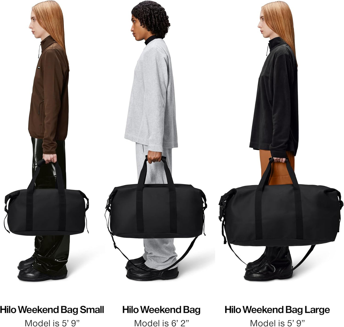 RAINS Regular Weekend Bag - Waterproof Travel Duffel for Men and Women - Duffle with Coated Zip, Adjustable Strap