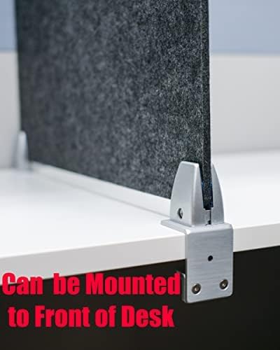 OBEX Panel Desk Mounted PET Privacy Screen, 24" x 60", Stone