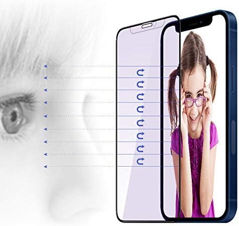 PERFECTSIGHT Anti Blue Light Screen Protector Compatible with iPhone 12 Mini 2020 5.4 inch, Eye Care HD Clear Tempered Glass - Anti Eye Fatigue & Eye Dry 2X Stronger Easy Installation