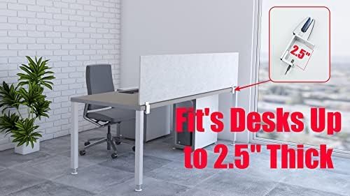 OBEX Panel Desk Mounted PET Privacy Screen, 24" x 66", Stone