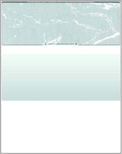 Compuchecks Check on Top Blank Check Paper - 100 Pack, Quick-Books & Laser Printer Compatible - Security Business Checks with Voucher - 8.5" x 11" Green Marble