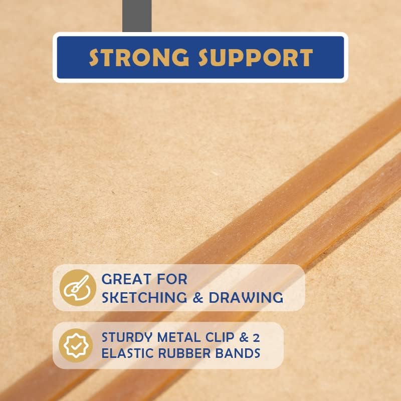 Falling in Art 23x26 Sketch Board, Drawing Tote Board for Artists with Sturdy Clip and Rubber Bands, Portable Art Clipboard for Classroom and Studio Drawing