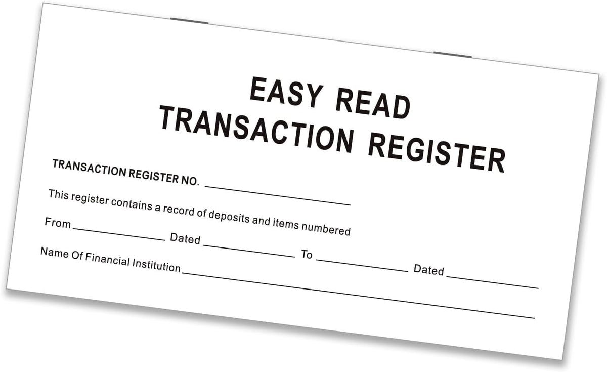 12 - Pack 6"×3" Blank Transaction Check Registers Exclusive for Personal Checkbook - Suitable for Personal & Business Banks, Saving Accounts, Deposits & Credit Cards