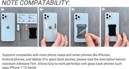 Universal Phone Grip for Smartphones - Phone Holder for Hand for Back of Phone - Wireless Charging Compatible (Purple Gold) - 2PC