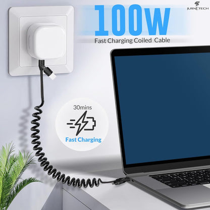 100W Multi Charging Cable - 6-in-1 Universal Fast Charging Cable with Zinc Alloy Connectors & PU Cable, Adjustable Length 120cm | C to C, USB to Type-C, Lightning, Micro - MFI Certified