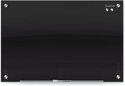 Quartet Glass Whiteboard, Magnetic Dry Erase White Board, 24" x 18", Black Surface, Infinity (G2418B)