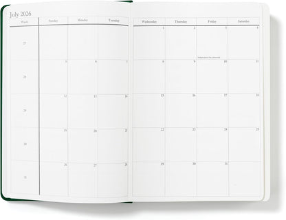 Wykeham's Executive 2026 Daily Journal Planner – US Public Holidays & Format – Customization Available (Personalized Racing Green, 8.5”×5.5”)