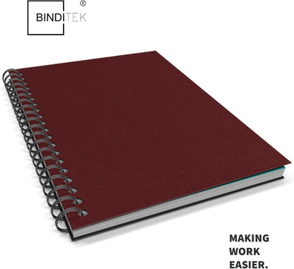 Binditek 25 Pack 12 Mil Sand-Textured Polycover - Plastic Binding Cover for Business Reports and Proposals - Lightly Sanded Finish - Square Corners, Un-Punched, Maroon Color, Office Supplies