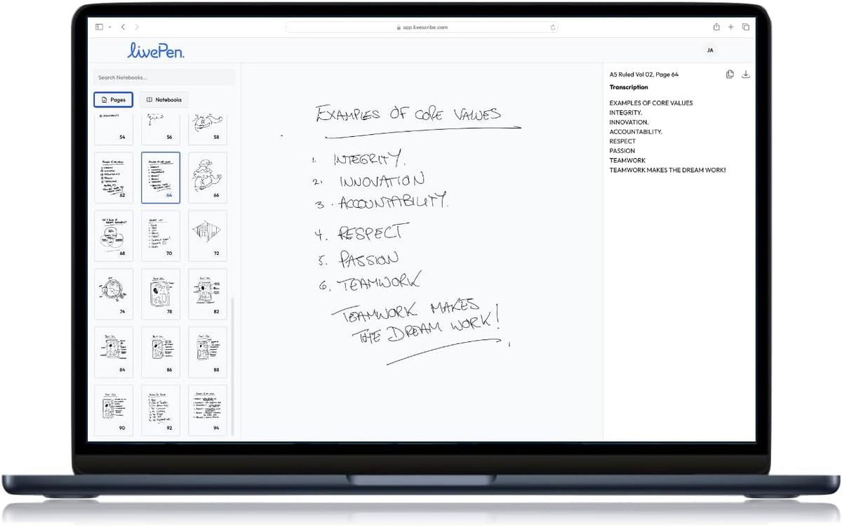 Livescribe LivePen Starter Set | Sync Real Ink and Paper Notes to Phone, Web, Tablet, Desktop, Laptop | Record Audio Synced to Notes | Includes Smart Pen and A5 Journal Notebooks (4-Pack) | APNX-70103
