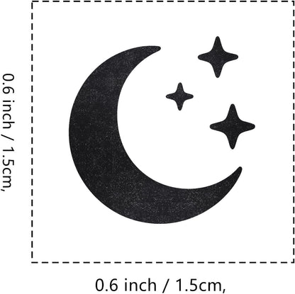 Moon Stars Rubber Stamp, 3/5 Inch Small Mini Stamp for Scrapbooking Card Making Planner