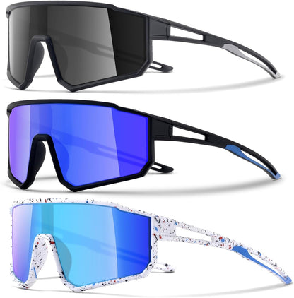 3PACK Kids Sunglasses for Boys and Girls, UV400 Protection, Baseball and Cycling Goggles