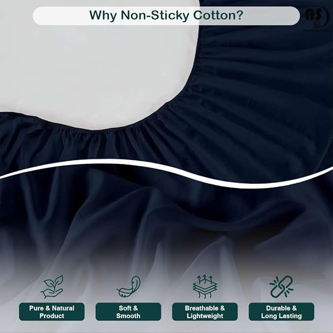 NON Sticky cotton Twin Size Sleeper Sofa Sheets, 4 Piece Egyptian Cotton Bed Sheet Set for Sofa Bed, 8" Deep Pocket for Pull Out Couch Mattress, 39" x 75", Navy Blue Solid, Soft & Breathable