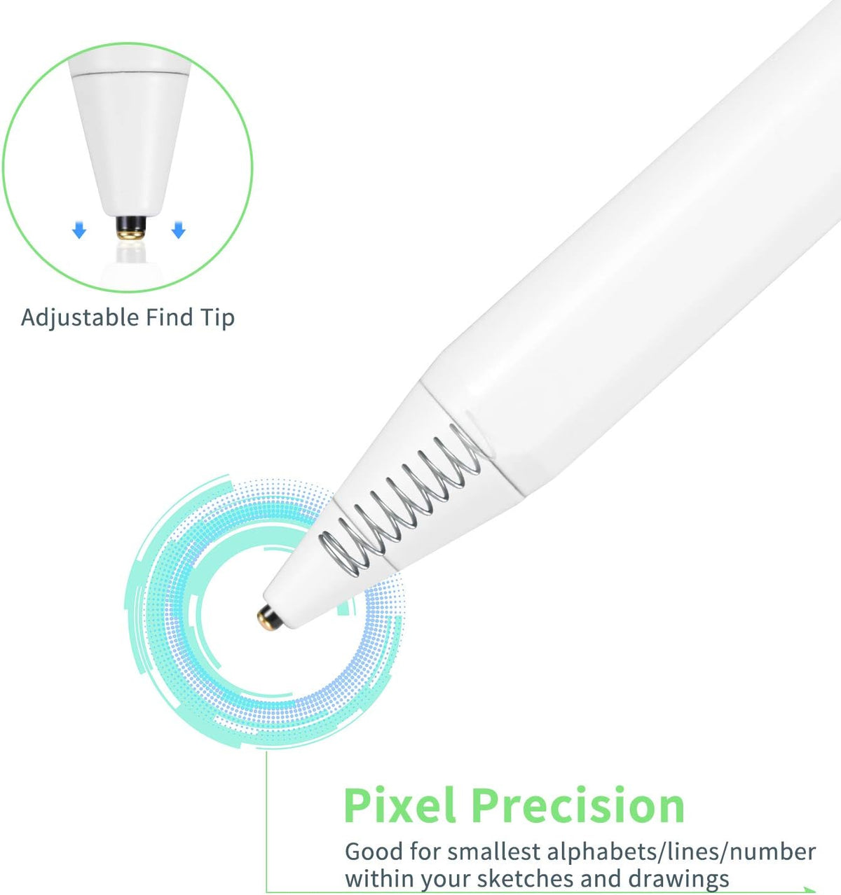 Chromebook Stylus Pen, Active Capacitive Digital Pencil Stylus for Chromebook Pen,Good for Sketching and Note-Taking Touch Screen Pen,White