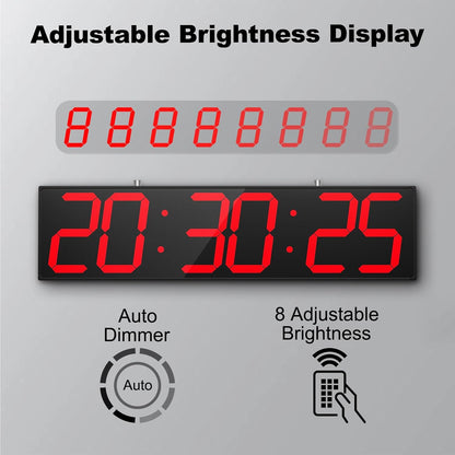 28.5in Double Sided Digital Wall Clock, Multifunctional Led Large Clock with Timer, Temperature and Date Display, Hanging Digital Clock Large Display for Corridors, Hospitals (Red)