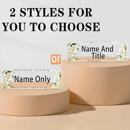 Name Plate for Desk Personalized, Acrylic Desk Decorations, Employee Appreciation Gifts, Custom Office Gifts for Coworkers, Boss, Teacher, Nurse (Lily)