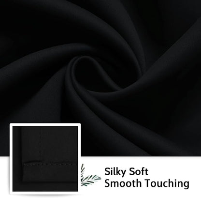 SimpleHome 100% Blackout Curtains for Bedroom,Thermal Insulated Black Grommet Window Drapes Room Darkening Curtains for Living Room with Black Back,52 x 54 Inch,2 Panels