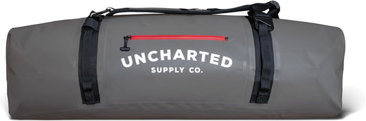 Uncharted Supply Co. The Vault Waterproof Duffel Bag - Airtight bag with Backpack Straps, Carry-On Size, Perfect for travel, boating, camping, recreation. (Gunmetal, 100L)
