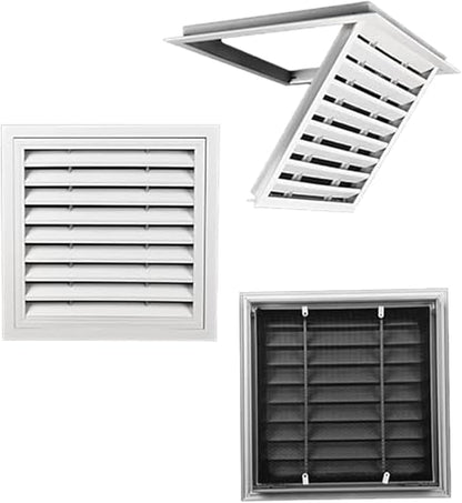 Louvered Vent/Access Panel, Decorative Removable Grille Filters Covers with Mesh Cover, Wall and Ceiling Inspection Service Door Loft Hatch(45x50cm/17.7x19.7in)