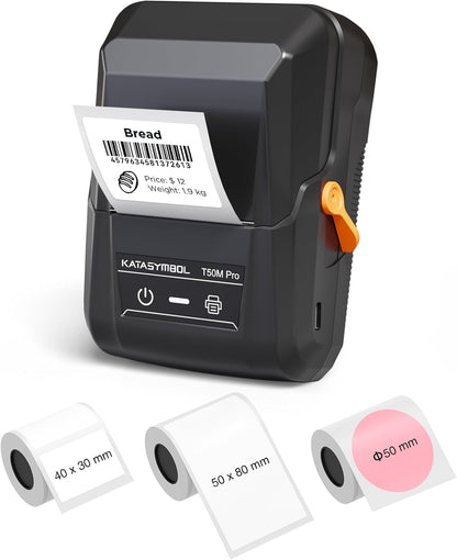 SUPVAN T50M Pro Bluetooth Label Maker Machine with 3 Tapes, Wide Waterproof Label, Versatile App with 40 Fonts and 450+ Icons, Inkless Labeler for Home, Kitchen, School, Office Organization, Black