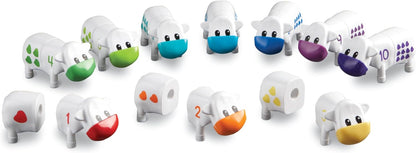Learning Resources Snap-n-Learn Counting Cows Farm Toy Set for Toddlers, Preschoolers and Pre K Activities