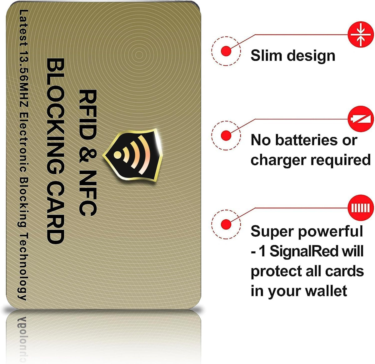 SaiTech IT RFID Cards One Card Protects Entire Wallet Purse For Men & Women, Contactless Bank Debit Credit Card Protector ID ATM Guard Card – Golden (1 Pcs Golden)