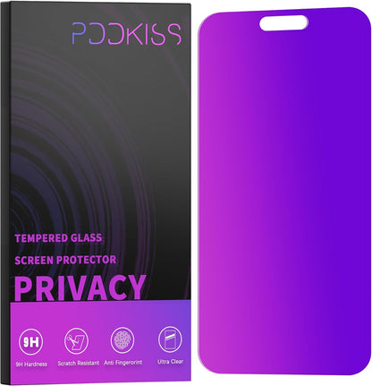Compatible for iPhone 15 Pro Privacy Screen Protector Tempered Glass 6.1 Inch, Purple Gradient Anti Spy Anti Blue Light HD Easy Installation
