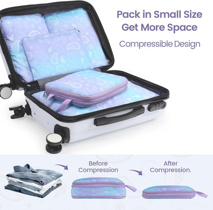 Cambond Compression Packing Cubes for Travel Women - Travel Bags Luggage Organizers Travel Essentials Compression Cubes for Travel Carry on Suitcases Organizer