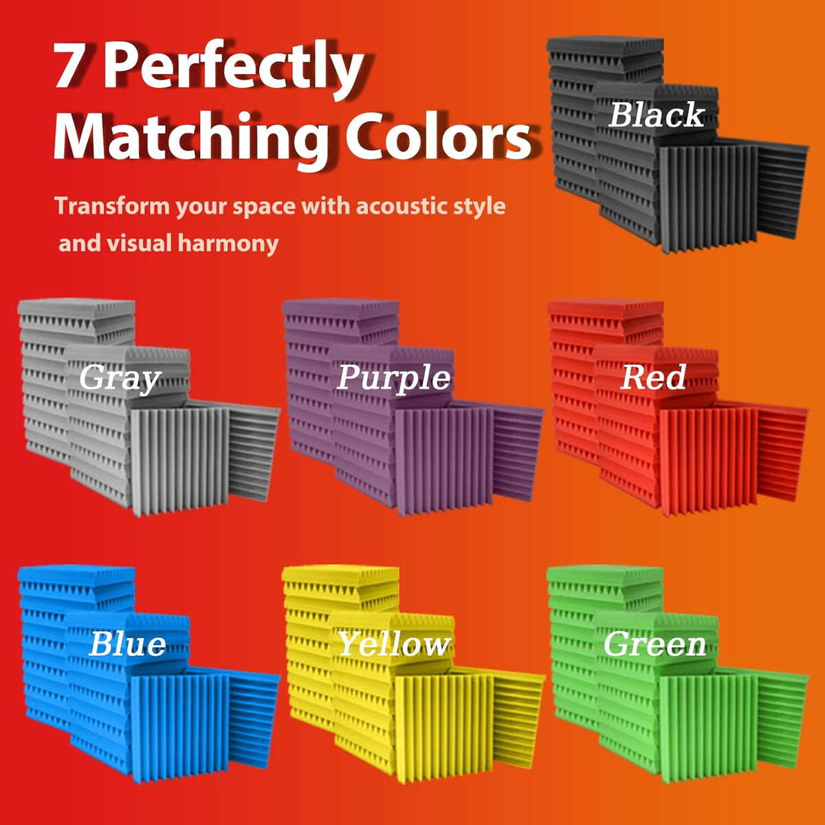 12 Pack Acoustic Panels – Sound Proof Foam Panels for Wall 12"x12"x1", Flame Retardant Wedge Acoustic Foam, High-Density Sound Absorbing Panels for Home Studio(Green, 1" Thick 12 Pack)