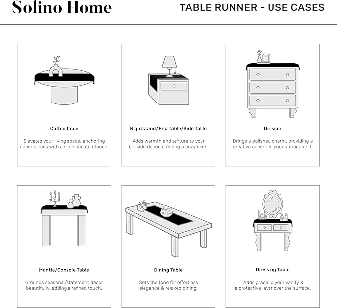 Solino Home Linen Sky Blue Table Runner 36 Inches - Classic Hemstitch, 100% Pure Linen Coffee Table Runner 14 x 36 Inch Ideal for Dresser Tables - Holiday
