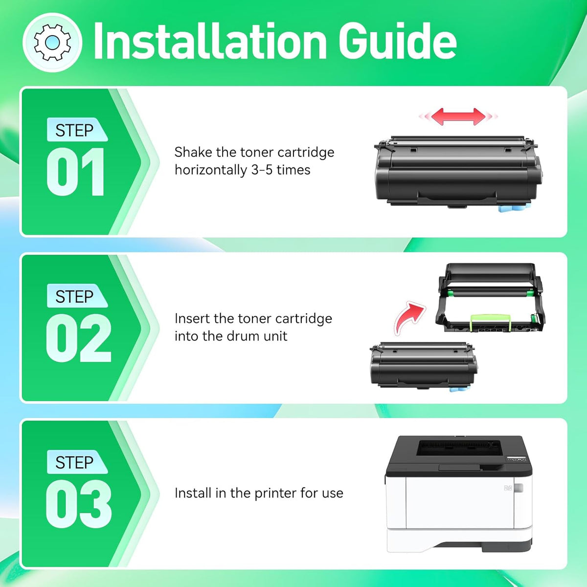 55B1X00 Black Toner Cartridge Extra High Yield with Chip 1Pack Compatible Replacement for Lexmark MS331dn MS431dn MS431dw MX331adn MX431adn MX431adw MX432adwe MS331 MS431 MX331 MX431 Laser Printer Ink