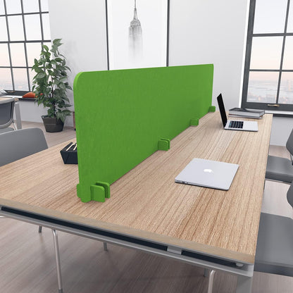 Freestanding Acoustic Desk Divider with Mount | Eco-Friendly Privacy Screen Panel | Noise Reducing Desk Partition | Tackboard Option & Easy to Install | Made from Recycled Plastic | Emerald Green -
