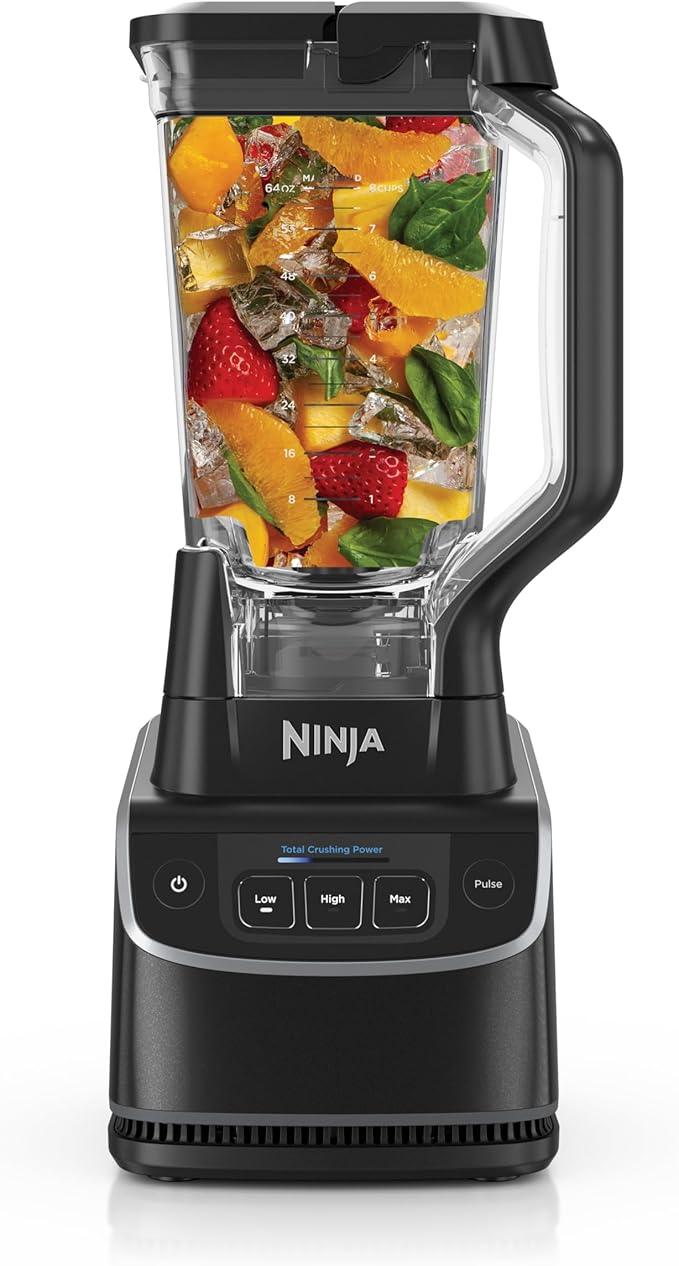 Ninja UltraCrush Professional Blender | 1000W, XL 72-oz.* Pitcher | Total Crushing Technology | 3 Manual Speeds for Ice Crushing, Smoothies, Sauces & More | Full-Size Blender | Black | BP201