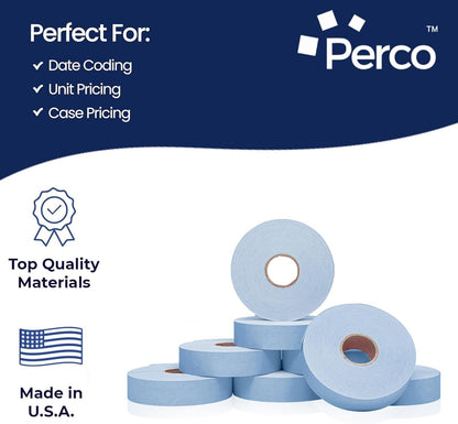 Blue Pricing Labels for Monarch 1136 Price Gun – 3 Sleeves, 24 Rolls Value Pack - 42,000 Price Marking Labels – with Ink Rolls Included