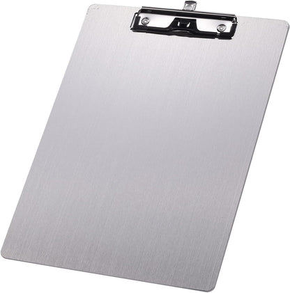 304 Stainless Steel Metal Dry Erase Clipboards with Pen Holder,Double-Sided Anti-Fingerprint White Board,Letter Size(Not to be adsorbed by Magnets)