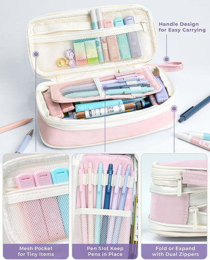 Four Candies 36PCS Mechanical Pencil Set with 624 Lead Refills (Pink) | 0.5mm - 2.0mm Mechanical Pencils, Aesthetic School Supplies for Writing, Drawing, Drafting , Note-Taking & Back to School