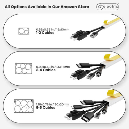 315" Cord Cover and 24 Pcs Fittings for Max 2 Cables Cable Raceway Cable Concealer Cord Management Kit Wire Cord Hider for 1 or 2 Cable Organizer On Wall Paintable Self Adhesive Channel