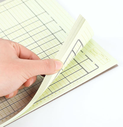Zhanmai 5 Pack 250 Sheets Analysis Columnar Books 3 Hole Accounting Ledger Book Ledger Paper Pad Columnar Pad for Business, 50 Sheets/Pack, Single Page Format, Green(6 Columnar,8.5 x 11)