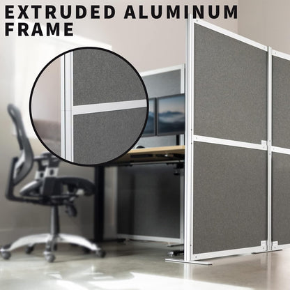 VIVO T-Shape Modular Corner Wall System, 4 Panels, Modern Professional Office Cubicle Dividers, Freestanding Privacy Screen, 66 inches High, Dark Gray, PP-MWS63D-T