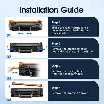 410A Toner Cartridge Replacement Compatible for 410A 410X 410 CF410A CF411A CF412A CF413A Work with Pro MFP M477fnw M477fdw M477fdn M452dn M452nw M477 Printer (4-Pack)