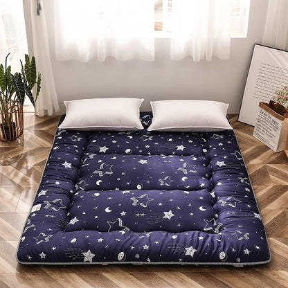 MAXYOYO Navy Star Futon Mattress Japanese Tatami Mat Foldable Bed Portable Camping Mattress Kids Sleeping Pad Floor Lounger Couch Bed, Full