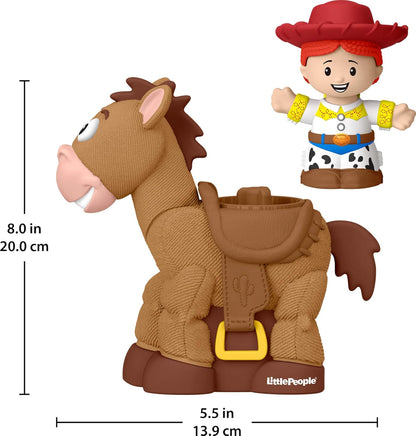 fisher-price little people toy story bobbin' bullseye horse & jessie figures for pretend play 18+ months kids