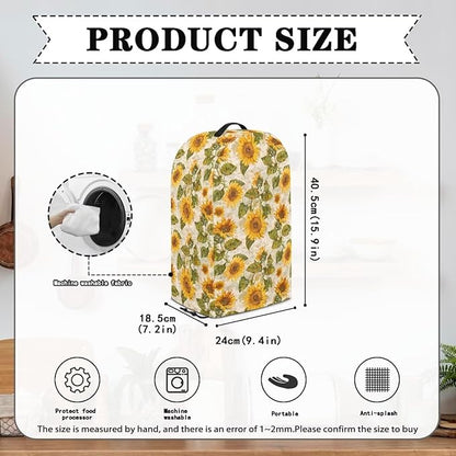 Sunflowers Patterns Blender Dust Cover Food Processor Cover Kitchen Machine Appliance Covers for Kitchen Counter Blender Covers for Home Decor