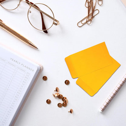 #1 1200 Pcs Small Coin Envelopes 2.25" x 3.5" with Gummed Flap, Yellow Kraft Mini Envelopes for Storing Keys, Stamps, Seeds, Tips and Small Items (1200)