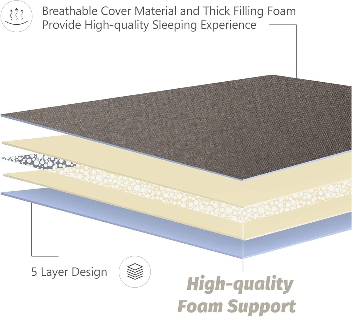 MAXYOYO Japanese Floor Mattress Futon Mattress, Thicken Tatami Mat Sleeping Pad Foldable Roll Up Mat for Boys Girls Dormitory Kids Floor Bed, Charcoal Grey, Twin