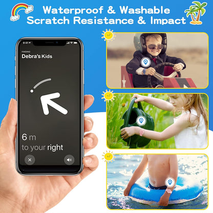 Waterproof Airtag compatible silicone bracelets for kids, 2 pack hidden wristband, lightweight tracker watch band