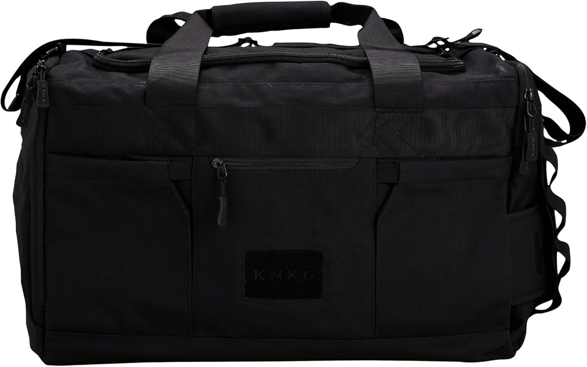 KNKG CORE Duffel Large 51L – Gym Bag with Lifting Belt Storage – Durable 500D Nylon, YKK Zippers – Natty