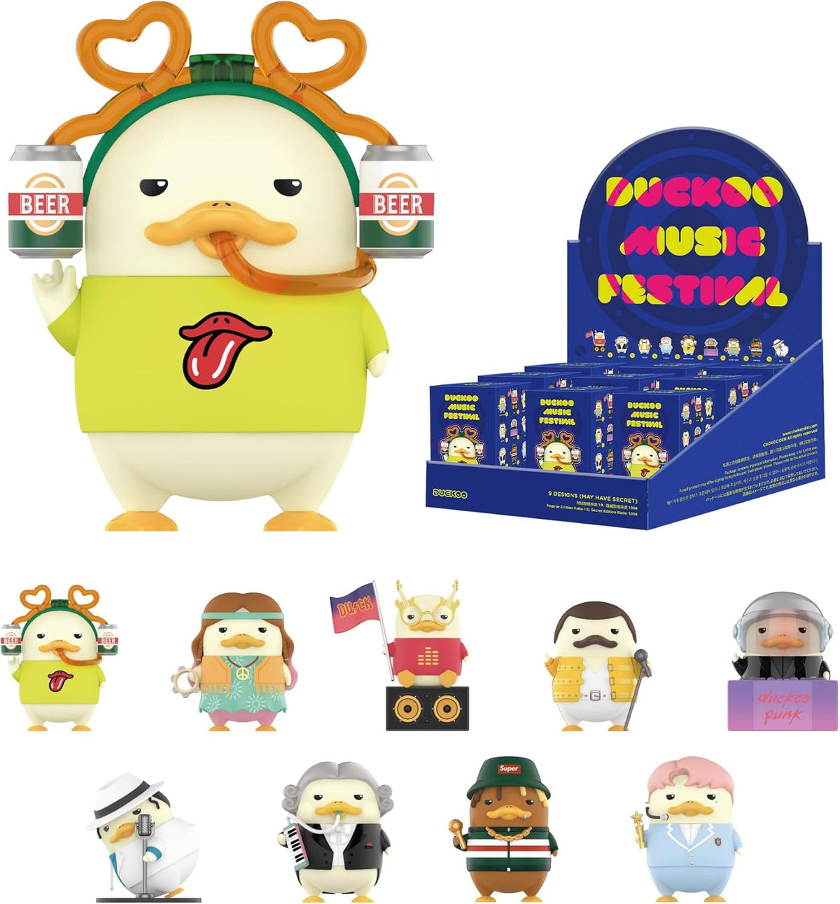 POP MART DUCKOO Music Festival Series Blind Box Figures, Random Design Action Figures Collectible Toys Home Decorations, Holiday Birthday Gifts for Girls and Boys, Whole Set